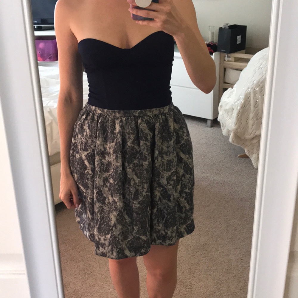 Strapless corset style dress with full skirt